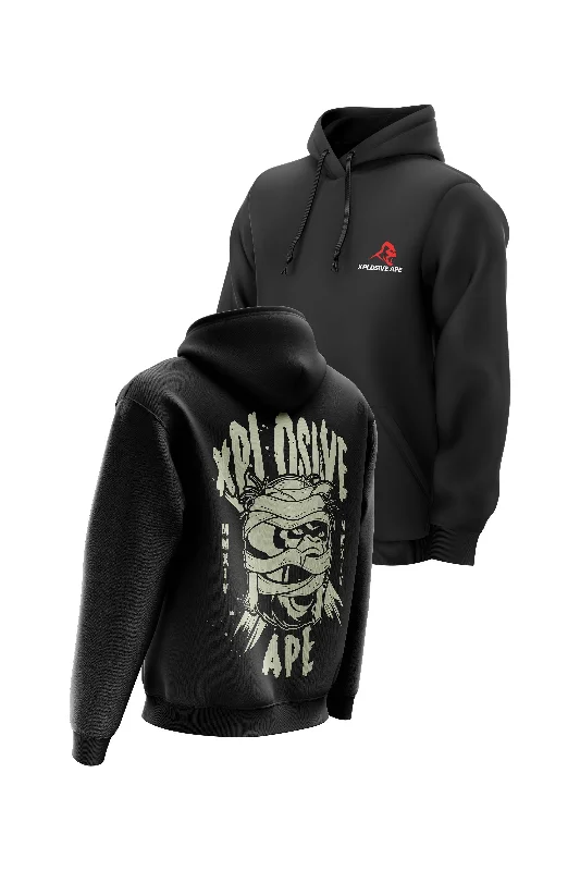 Men hoodie with a kangaroo pocket and ribbed cuffs XAPE Awoken Hoodie - Black