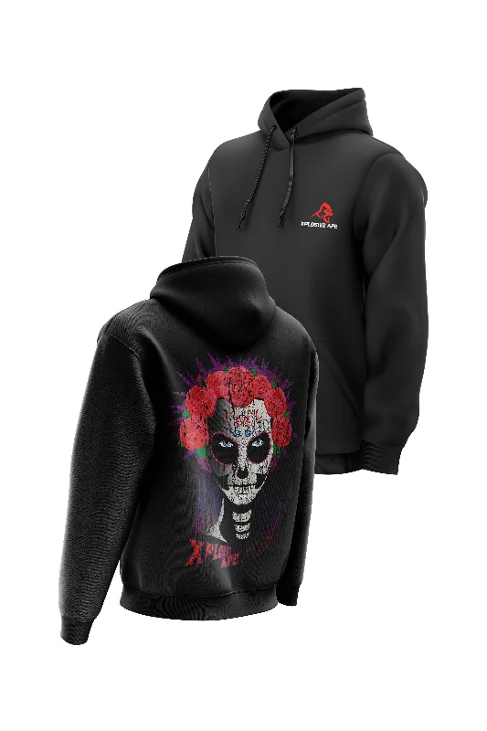 Organic cotton men hoodie for a sustainable and soft feel XAPE Day Of Dead Black Hoodie