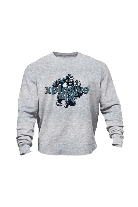 Zip - up men sweatshirt for easy on - and - off XAPE Fury V1 Sweatshirt - Grey Marl