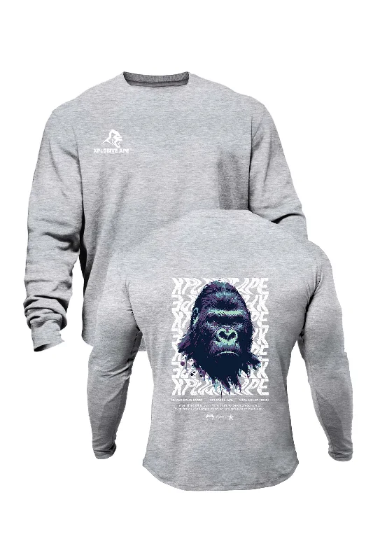 Men sweatshirt with a pocket for convenience XAPE Give Everything Sweatshirt - Grey Marl