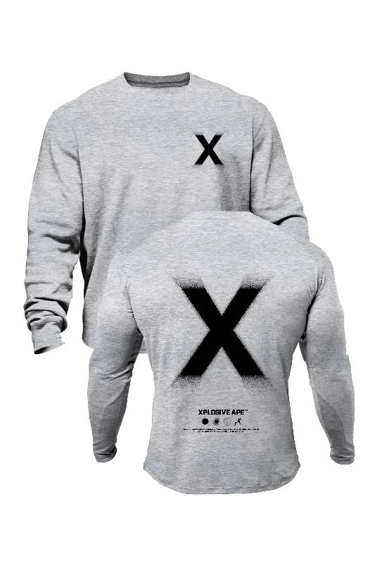 Striped men sweatshirt with a nautical theme XAPE Halftone X V1 Sweatshirt - Grey Marl