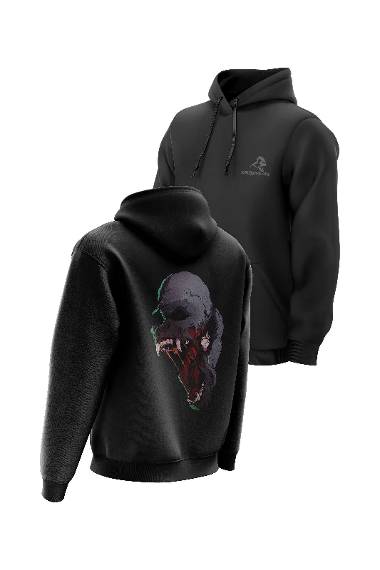 Men hoodie with a drawstring hood and adjustable hem XAPE Humanoid Black Hoodie