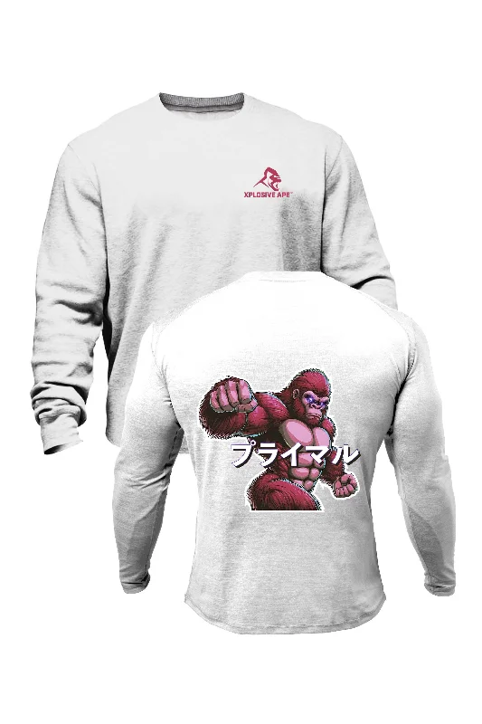 Retro - style men sweatshirt inspired by the 80s XAPE Inferno V4 Sweatshirt - White