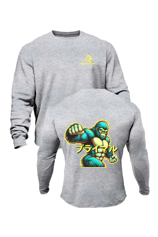 Zip - up men sweatshirt for easy on - and - off XAPE Inferno V5 Sweatshirt - Grey Marl
