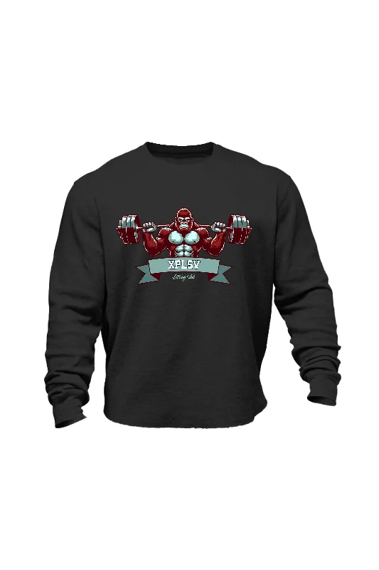 Men sweatshirt for outdoor adventures like hiking XAPE Lifting Club V1 Sweatshirt - Black