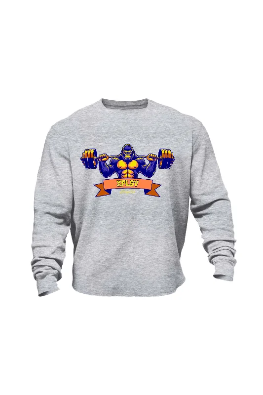 Moisture - wicking men sweatshirt for workouts XAPE Lifting Club V2 Sweatshirt - Grey Marl
