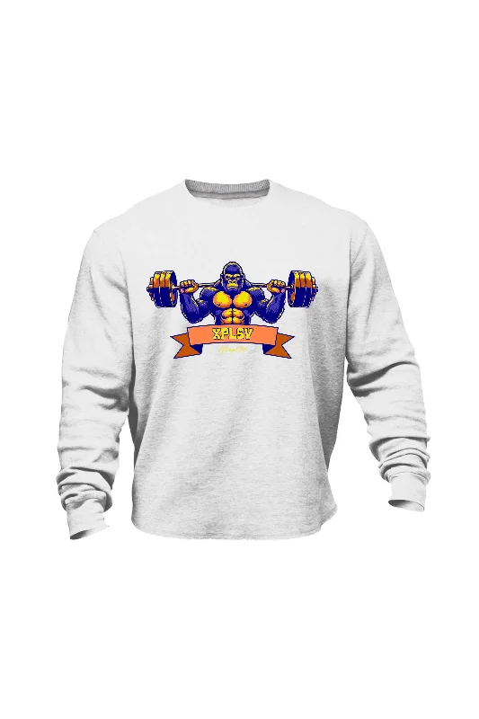 Striped men sweatshirt with a nautical theme XAPE Lifting Club V2 Sweatshirt - White