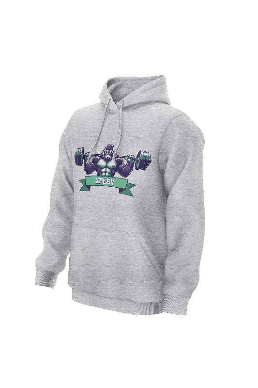 Fleece - lined men hoodie for extreme cold weather XAPE Lifting Club V3 Hoodie - Grey