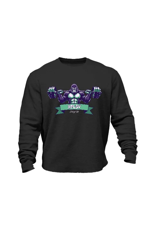 Organic cotton men sweatshirt for eco - conscious buyers XAPE Lifting Club V3 Sweatshirt - Black