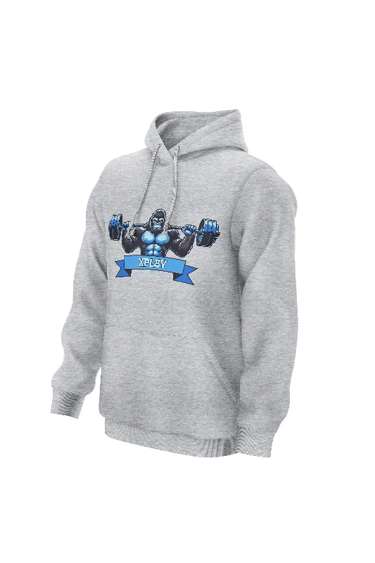 Tech - friendly men hoodie with a built - in headphone jack XAPE Lifting Club V4 Hoodie - Grey