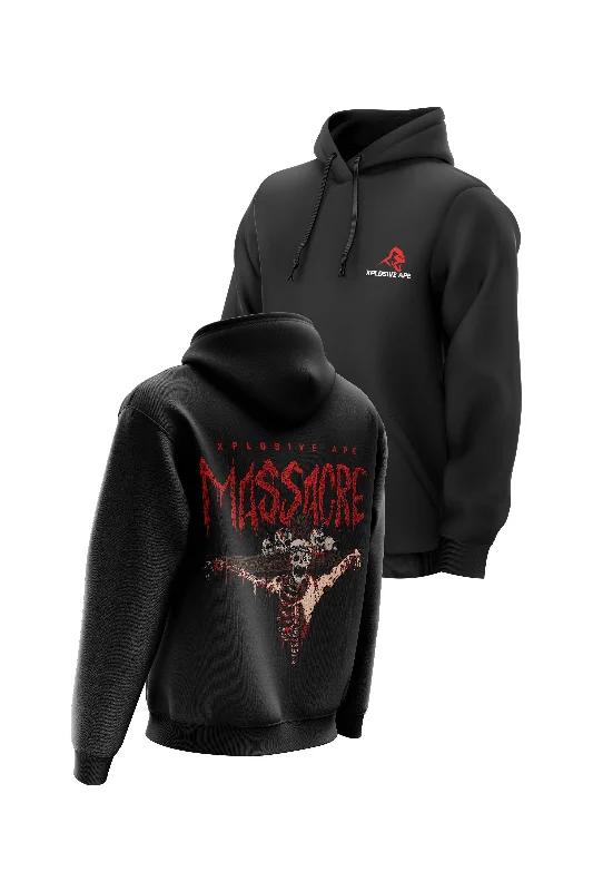 Men hoodie for gym workouts with moisture - wicking technology XAPE Massacre Black Hoodie