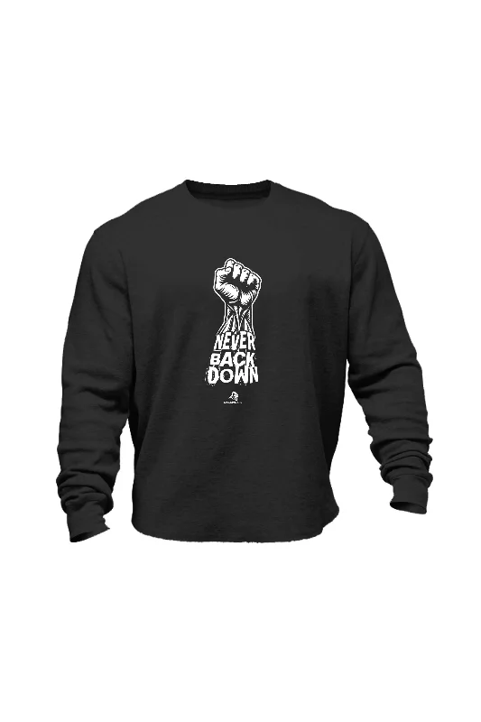 Men sweatshirt with a pocket for convenience XAPE Never Back Down Sweatshirt - Black