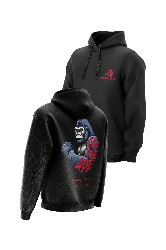 Tech - friendly men hoodie with a built - in headphone jack XAPE Powerhouse V1 Hoodie - Black