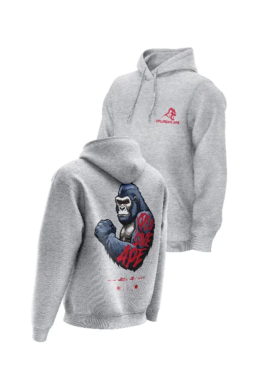 Plus - size men hoodie with a roomy fit for comfort XAPE Powerhouse V1 Hoodie - Grey