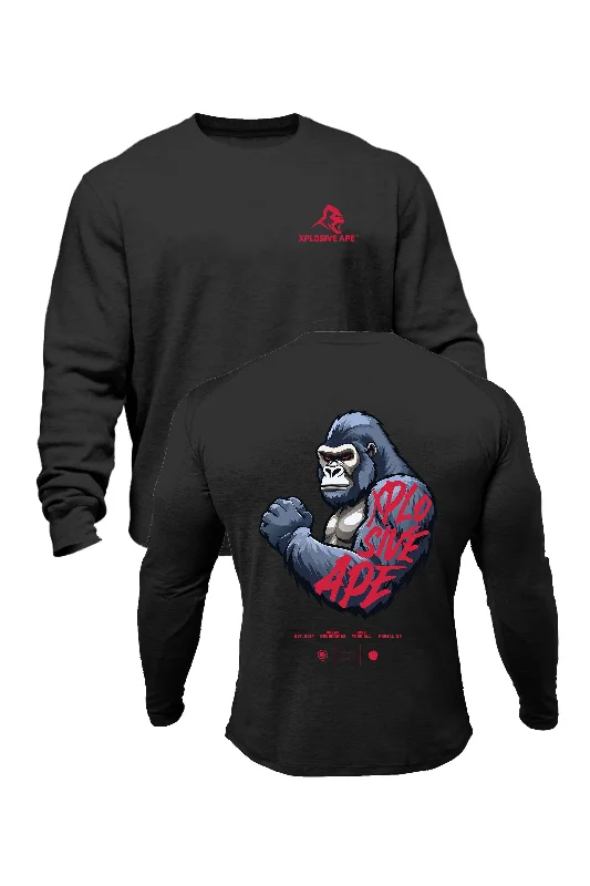 Fleece - lined men sweatshirt for extra warmth in winter XAPE Powerhouse V1 Sweatshirt - Black