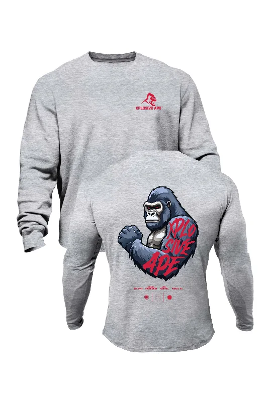 Men sweatshirt for outdoor adventures like hiking XAPE Powerhouse V1 Sweatshirt - Grey Marl