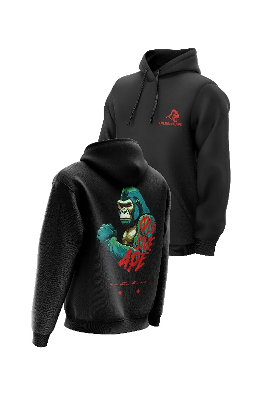 Lightweight men hoodie with mesh panels for breathability XAPE Powerhouse V2 Hoodie - Black