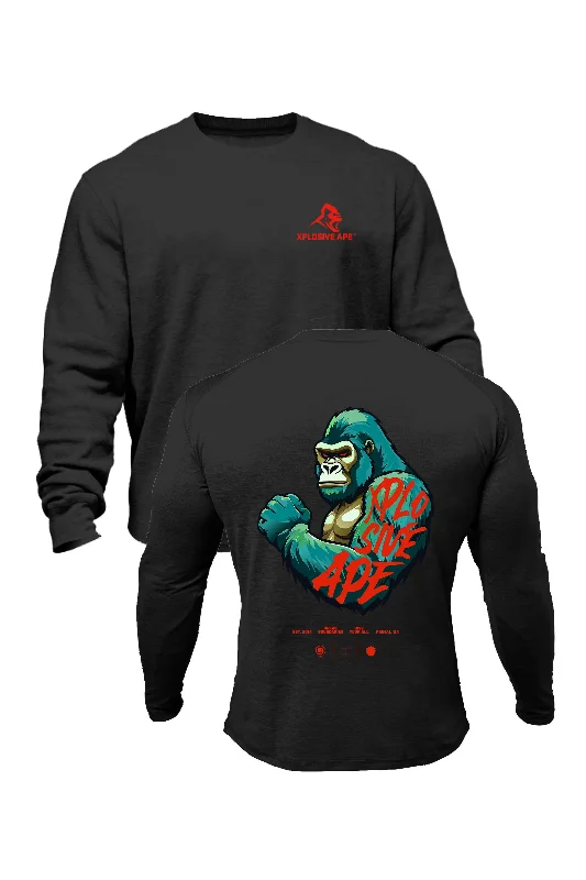 Solid - color men sweatshirt in classic navy blue XAPE Powerhouse V2 Sweatshirt - Black