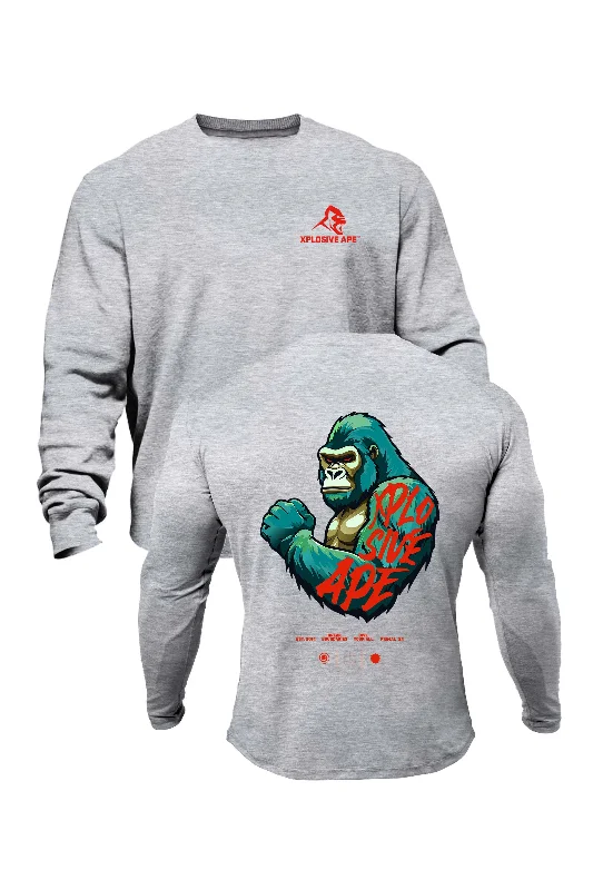 Oversized men sweatshirt for a relaxed fit XAPE Powerhouse V2 Sweatshirt - Grey Marl