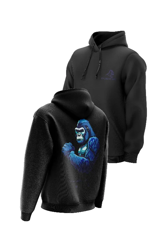Zip - up men hoodie with multiple pockets for storage XAPE Powerhouse V4 Hoodie - Black