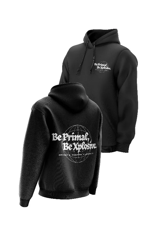 Lightweight men hoodie with mesh panels for breathability XAPE Primal Globe V1 Hoodie - Black