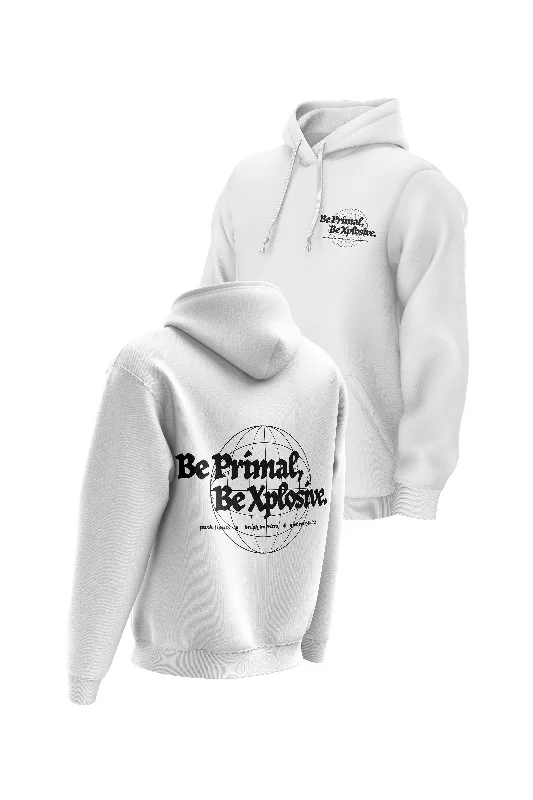 Graphic - printed men hoodie with anime motifs for otaku fans XAPE Primal Globe V2 Hoodie - White