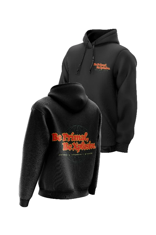 Luxury men hoodie made from cashmere - blend material XAPE Primal Globe V4 Hoodie - Black