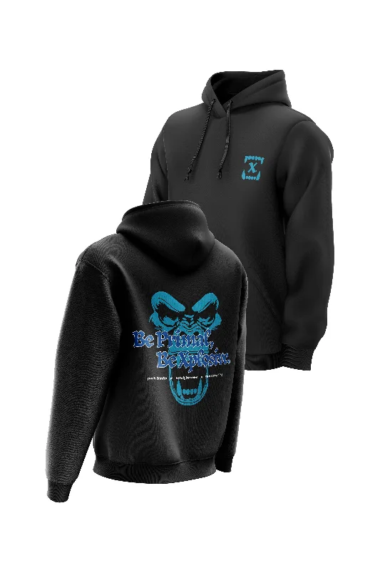 Luxury men hoodie made from cashmere - blend material XAPE Primal Power V3 Hoodie - Black