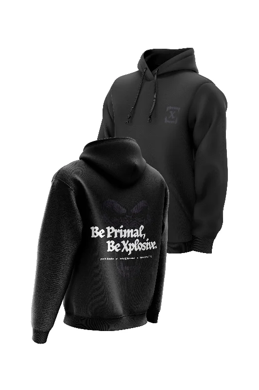 Graphic - printed men hoodie with anime motifs for otaku fans XAPE Primal Power V5 Hoodie - Black