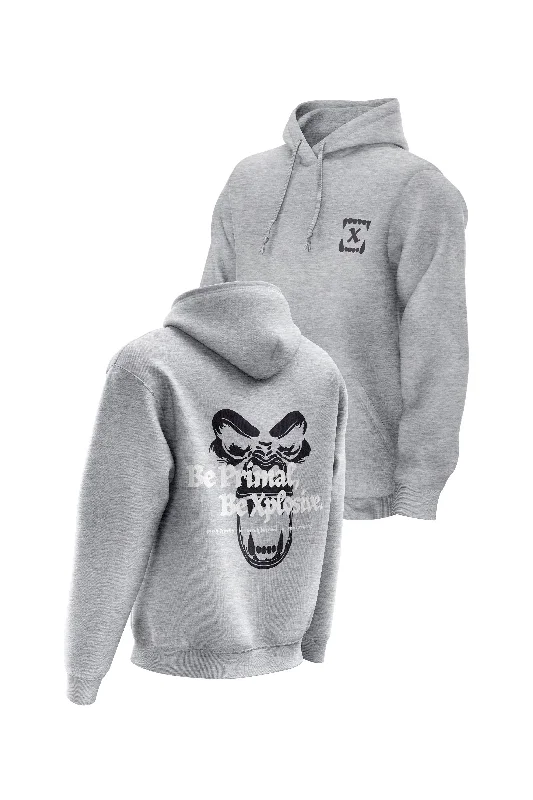 Organic cotton men hoodie for a sustainable and soft feel XAPE Primal Power V5 Hoodie - Grey