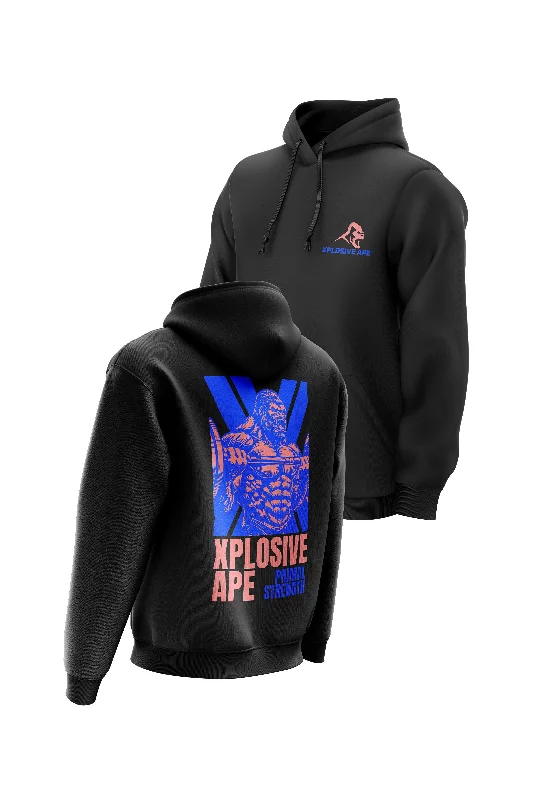 Lightweight men hoodie with mesh panels for breathability XAPE Primal Strength V1 Hoodie - Black