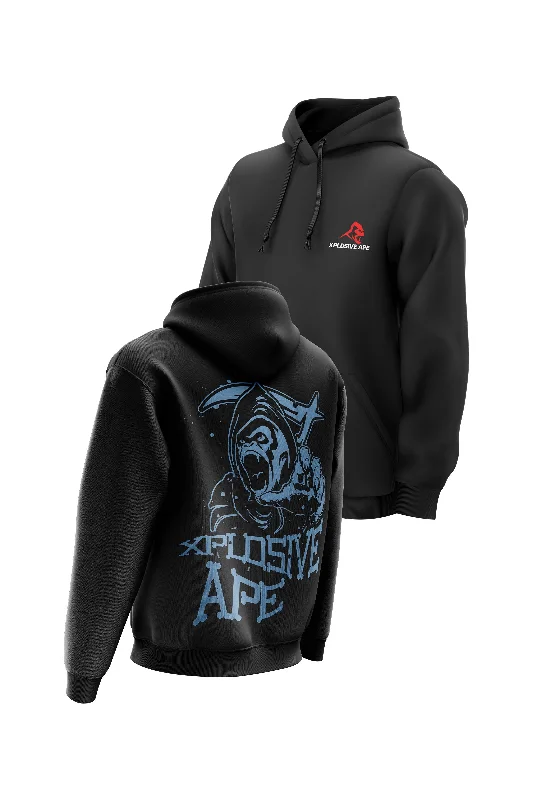 Plus - size men hoodie with a roomy fit for comfort XAPE Reaper Hoodie - Black
