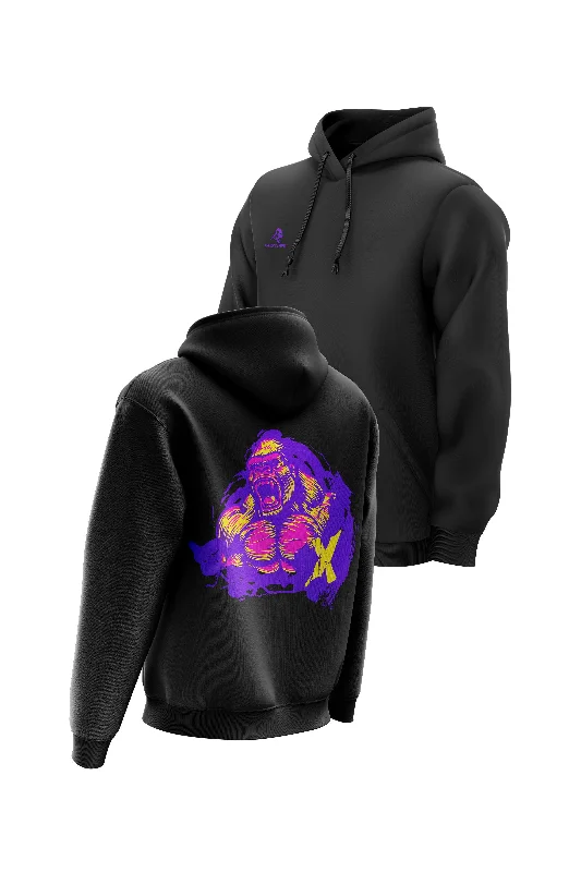 Plus - size men hoodie with a roomy fit for comfort XAPE Relentless V2 Hoodie - Black