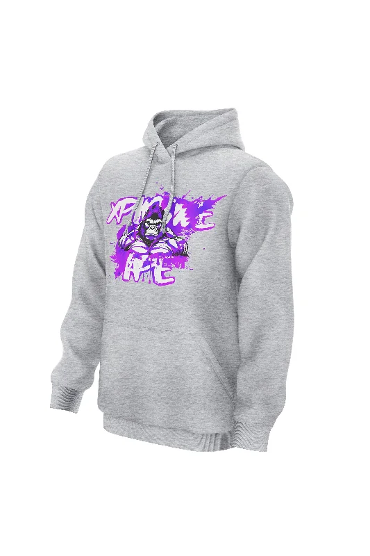 Plus - size men hoodie with a roomy fit for comfort XAPE Splatter Graffiti V1 Hoodie - Grey