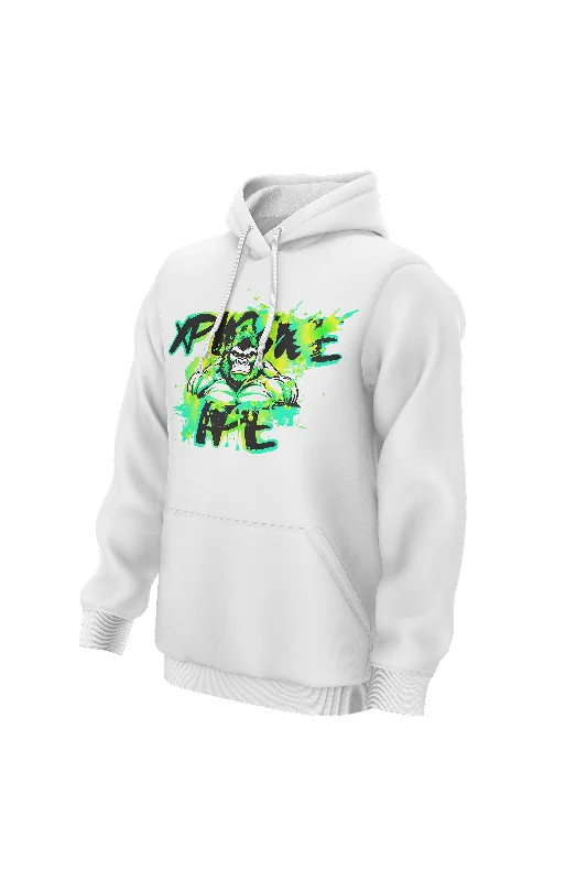 Luxury men hoodie made from cashmere - blend material XAPE Splatter Graffiti V2 Hoodie - White
