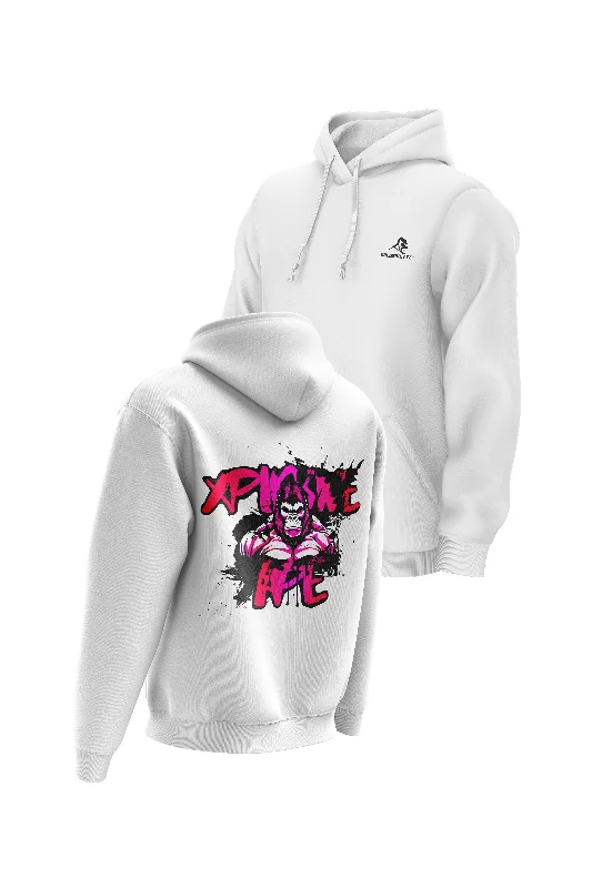 Men hoodie with a drawstring hood and adjustable hem XAPE Splatter Graffiti V3 Hoodie - White
