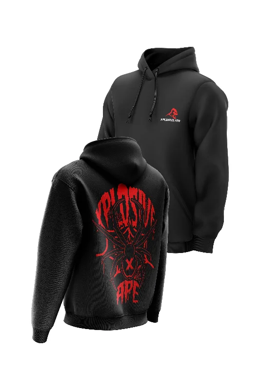 Tech - friendly men hoodie with a built - in headphone jack XAPE Widow Hoodie - Black