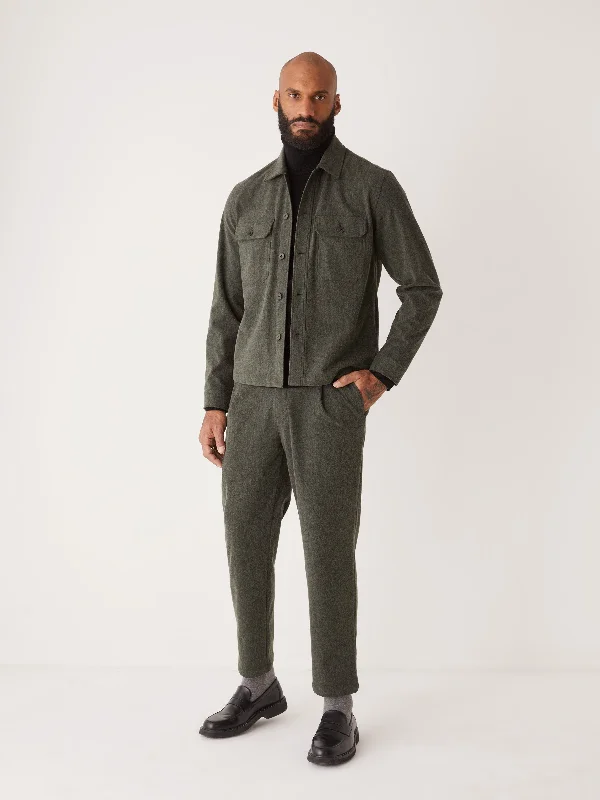 Men Blazers with Animal Prints (Leopard, Zebra) for a Wild Style​ The Flex Brushed Overshirt in Green