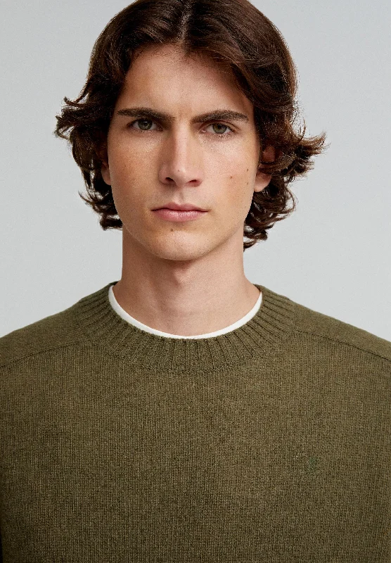 Men's Lightweight Linen - Blend Cardigan in Tan for a Laid - Back Summer Outfit RIBBED NECK SWEATER