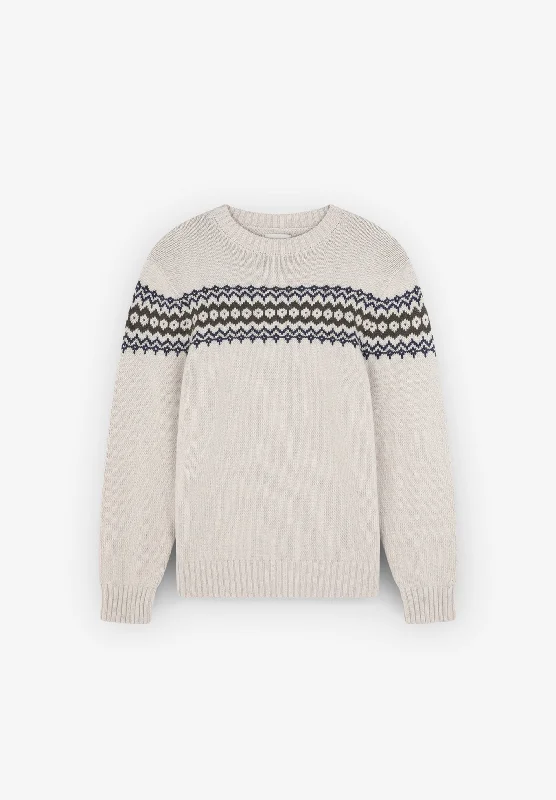 Plus Size Men's Patterned Fair Isle Cardigan in Multicolor for a Festive Winter Vibe WINTER ZORN TRICOT