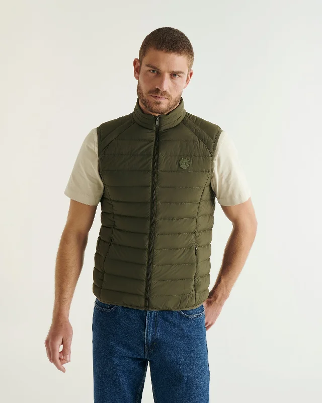 Men down jackets with a quick - drying fabric for active winter sports Army Arafo stretch sleeveless puffer jacket