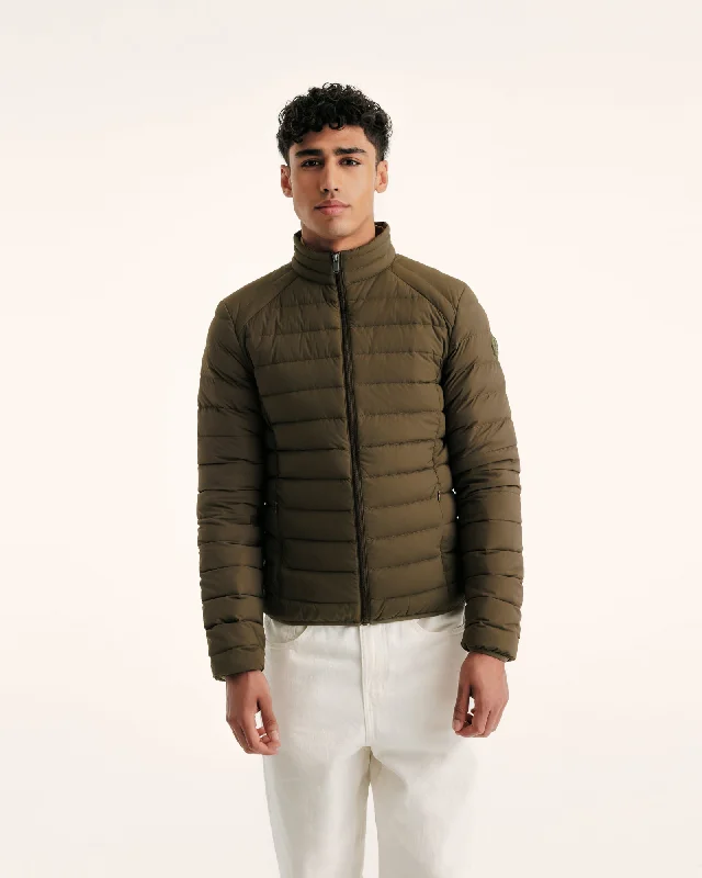 Men down jackets with a quick - drying fabric for active winter sports Army Aragon lightweight stretch puffer jacket