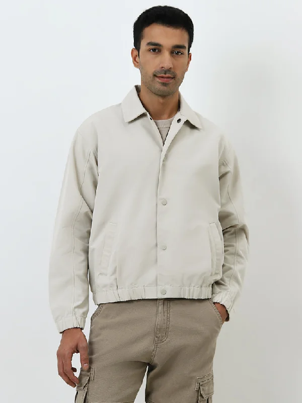 Men Blazers with Paisley Print for a Boho Twist​ Ascot Off-White Relaxed-Fit Jacket