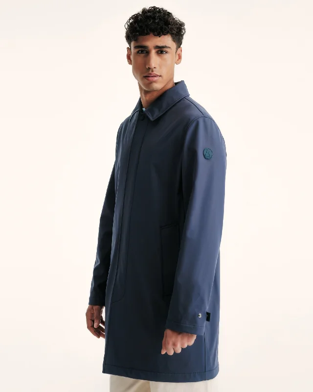 Men down jackets with a removable hood for versatile styling options Athenes waterproof jacket with detachable hood Navy