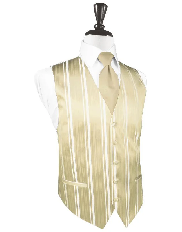 Sleeveless men waistcoats with a high - cut armhole for ease of movement Bamboo Striped Satin Tuxedo Vest