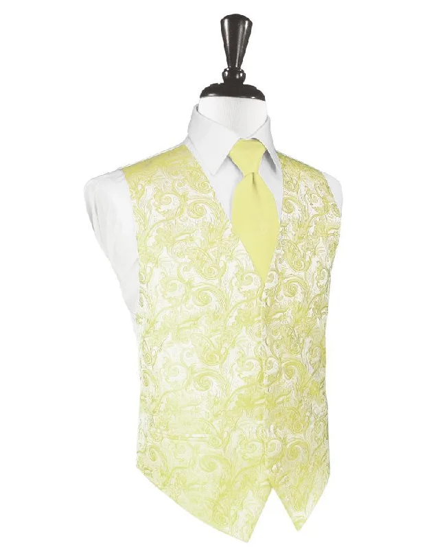 Men vest with a zip - off hood for added protection in inclement weather Banana Tapestry Tuxedo Vest