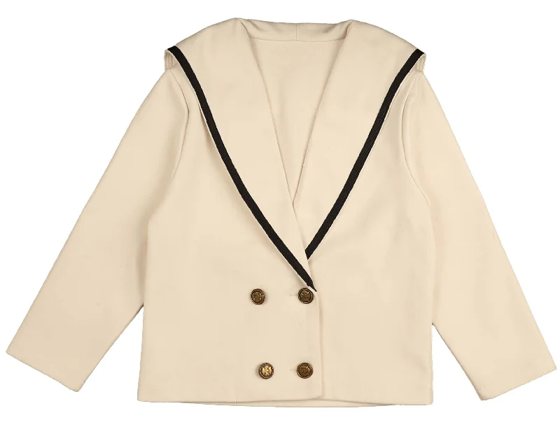 Men's Chunky Knit Cashmere Cardigan in Ivory for a Cozy Winter Look Belati Cream Sailor Collar Scuba Jersey jacket (BJ1352CR )