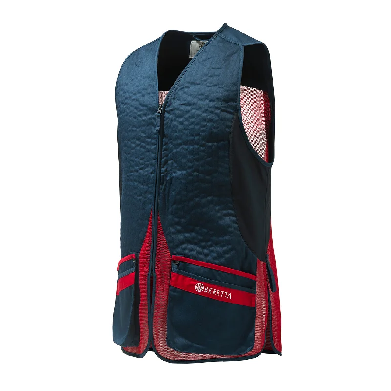 Performance - driven men vest with moisture - wicking properties for workouts Beretta Silver Pigeon Evo Vest Blue Total Eclipse / Red