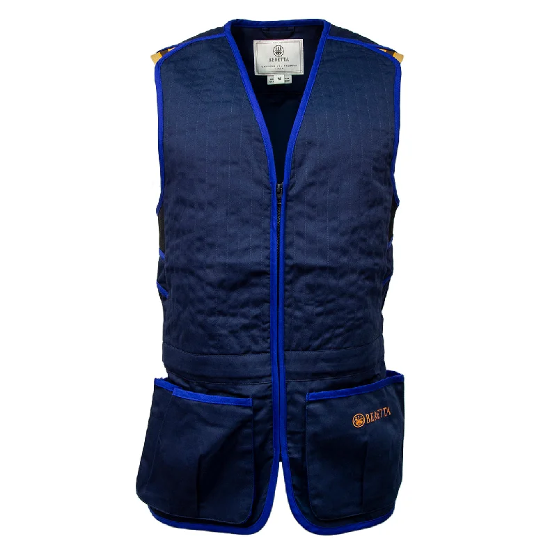 Tailored men vest to pair with a three - piece suit Beretta Trap Cotton Shooting Vest Blue Navy