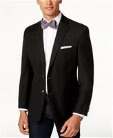 Men Blazers for Weddings as Groom's Attire​ Big & Tall Ralph Lauren - Stretch Wool Solid Black Blazer